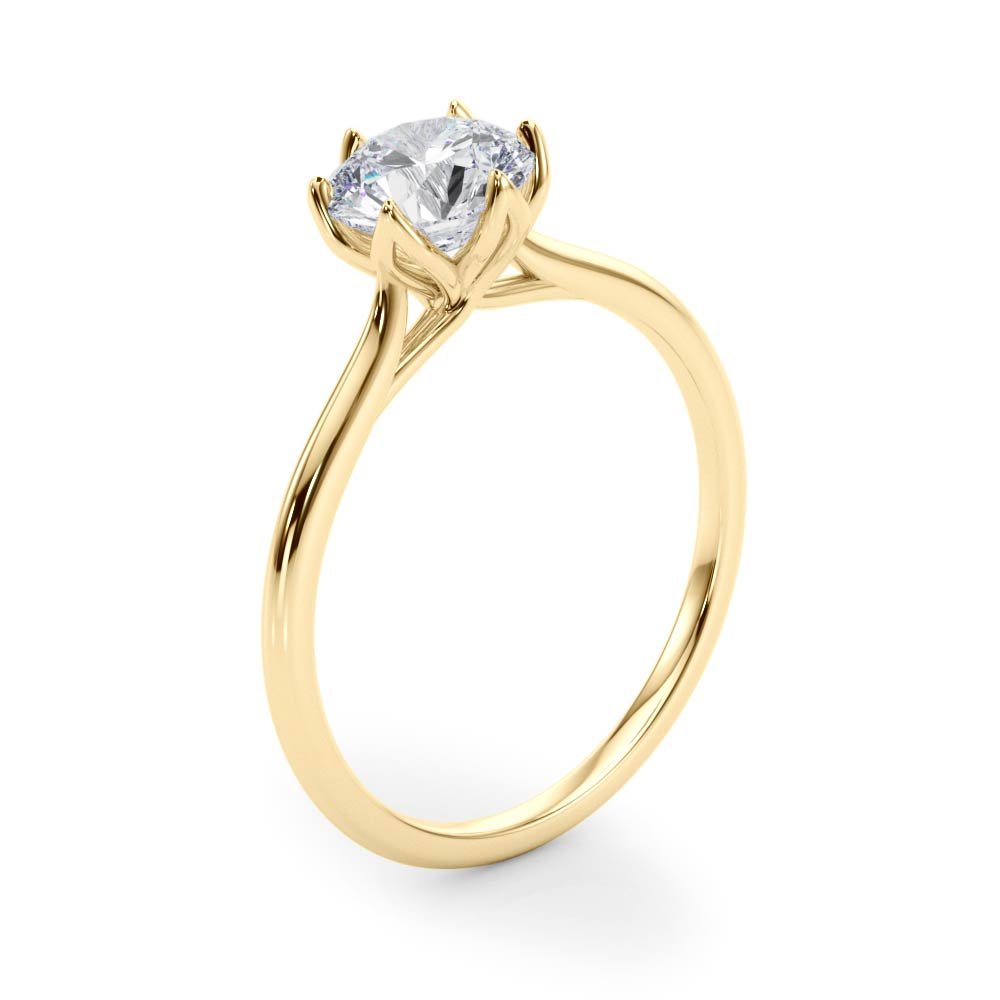 Irvine Round Petal Prongs Engagement Ring - Balacia