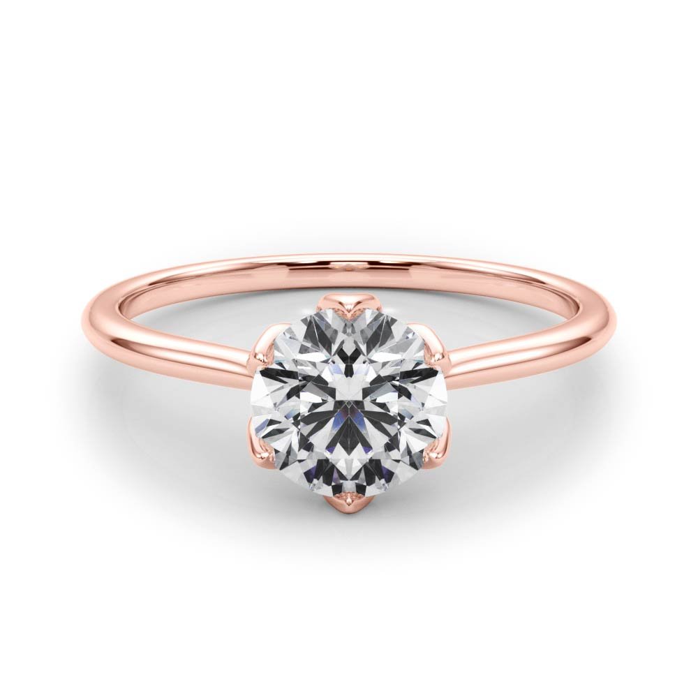 Irvine Round Petal Prongs Engagement Ring - Balacia