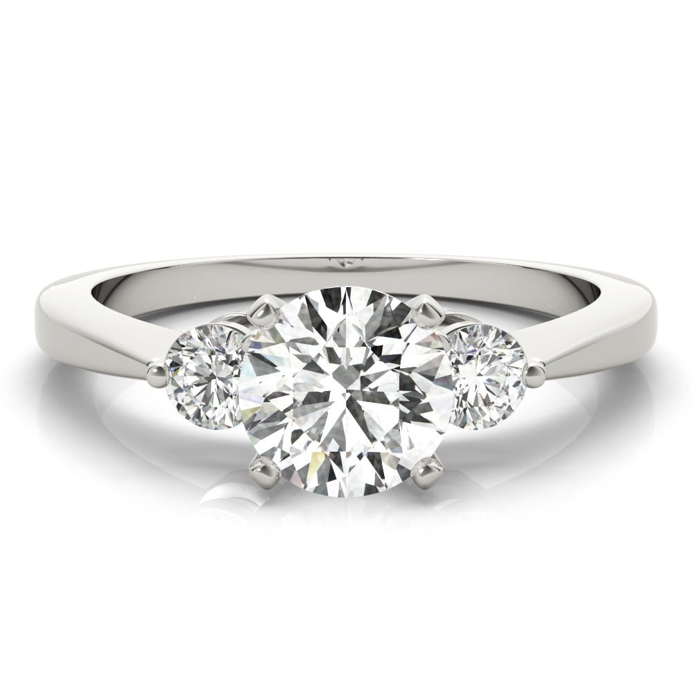 Jaza Round Three Stone Diamond Engagement Ring - Balacia