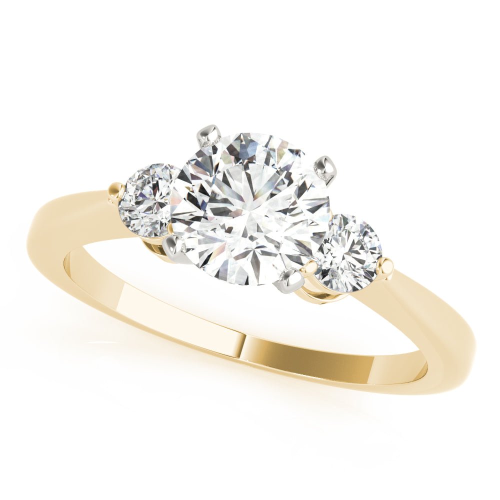 Jaza Round Three Stone Diamond Engagement Ring - Balacia