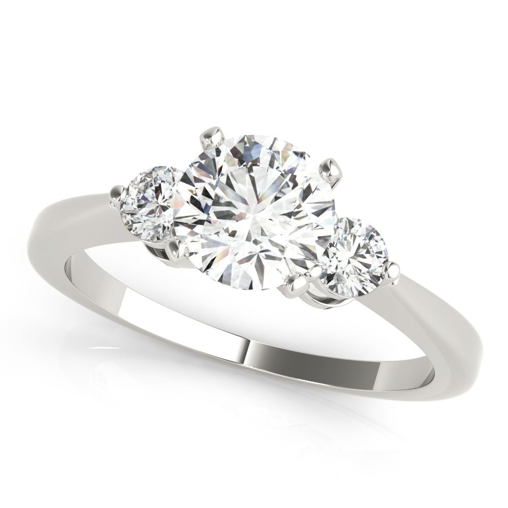 Jaza Round Three Stone Diamond Engagement Ring - Balacia