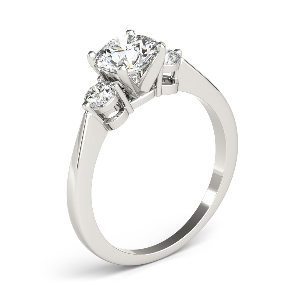 Jaza Round Three Stone Diamond Engagement Ring - Balacia