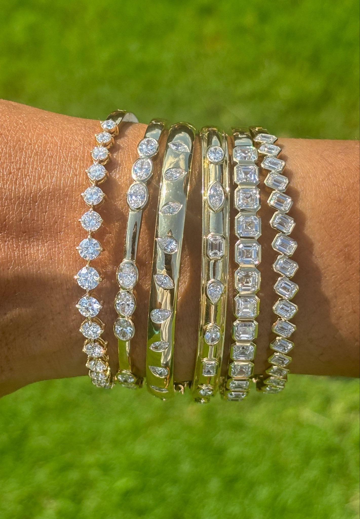 Lab Diamond Bangles 14k Gold - Balacia