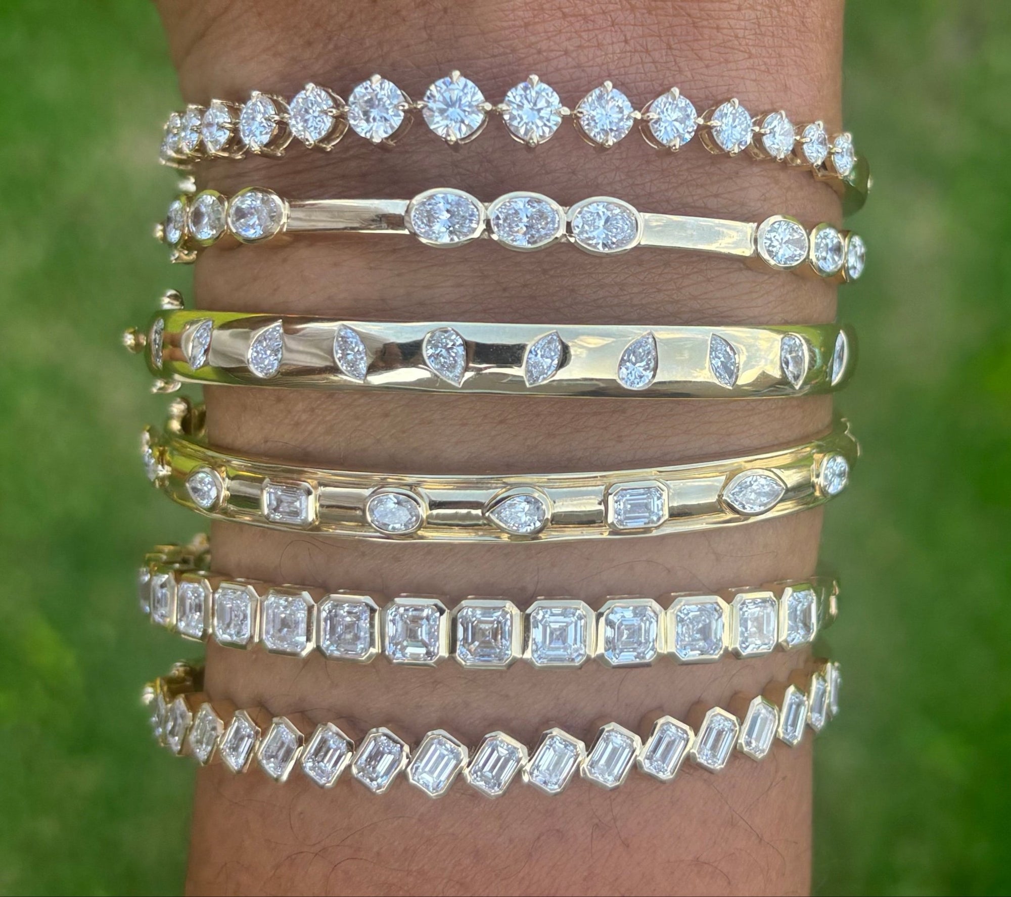 Lab Diamond Bangles 14k Gold - Balacia