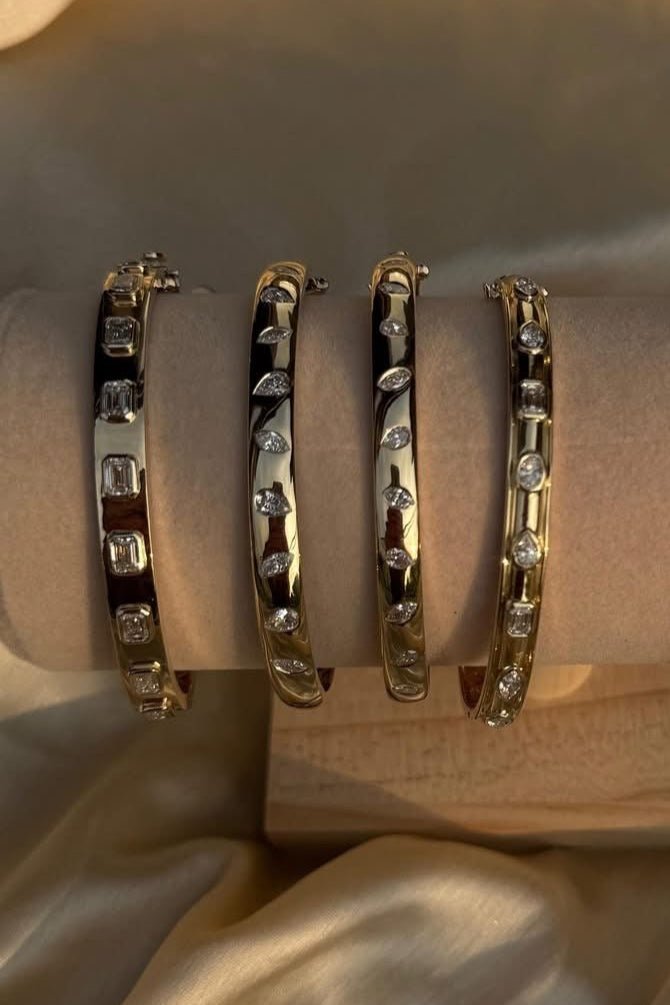Lab Diamond Bangles 14k Gold - Balacia