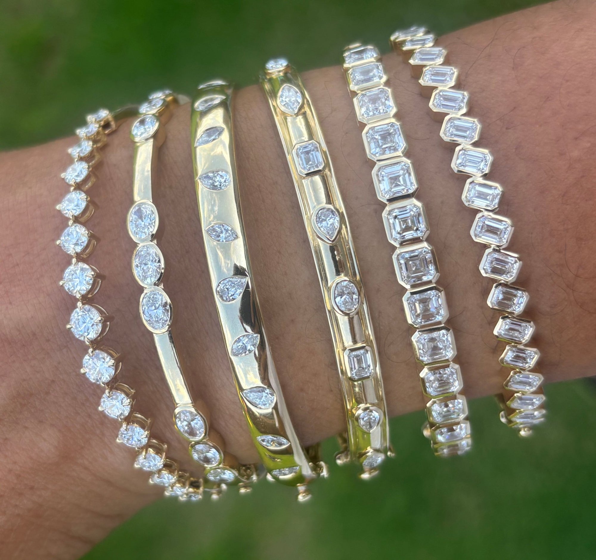 Lab Diamond Bangles 14k Gold - Balacia