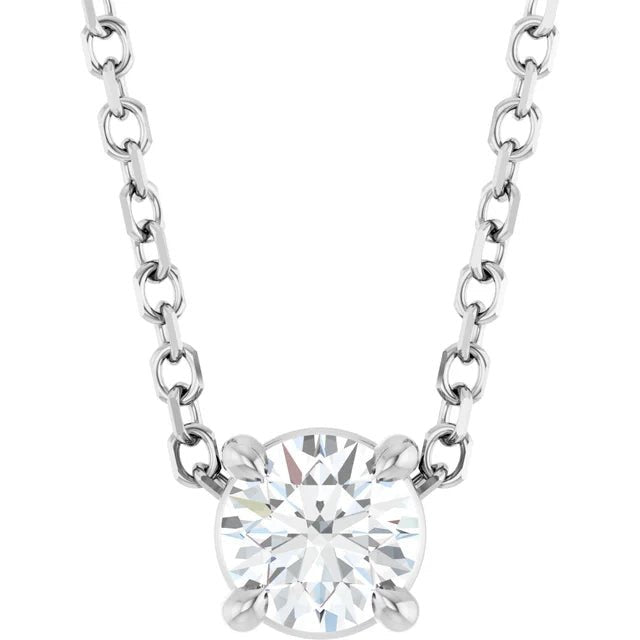 Lab Diamond Solitaire Floating Diamond Pendant Necklace Gift - Balacia