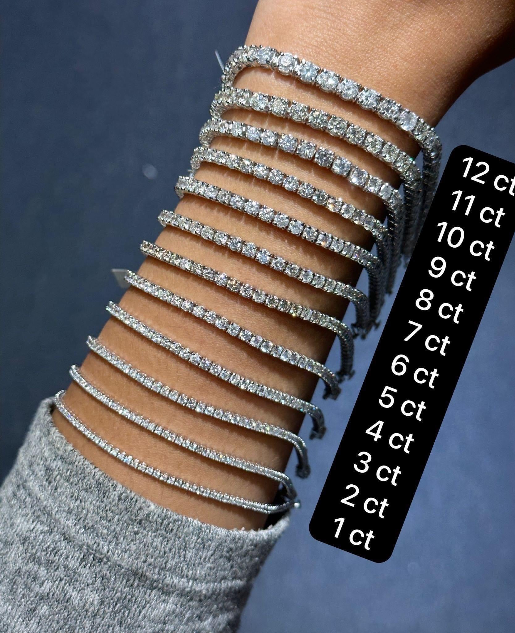 Lab Diamond Tennis Bracelet carat sizes
