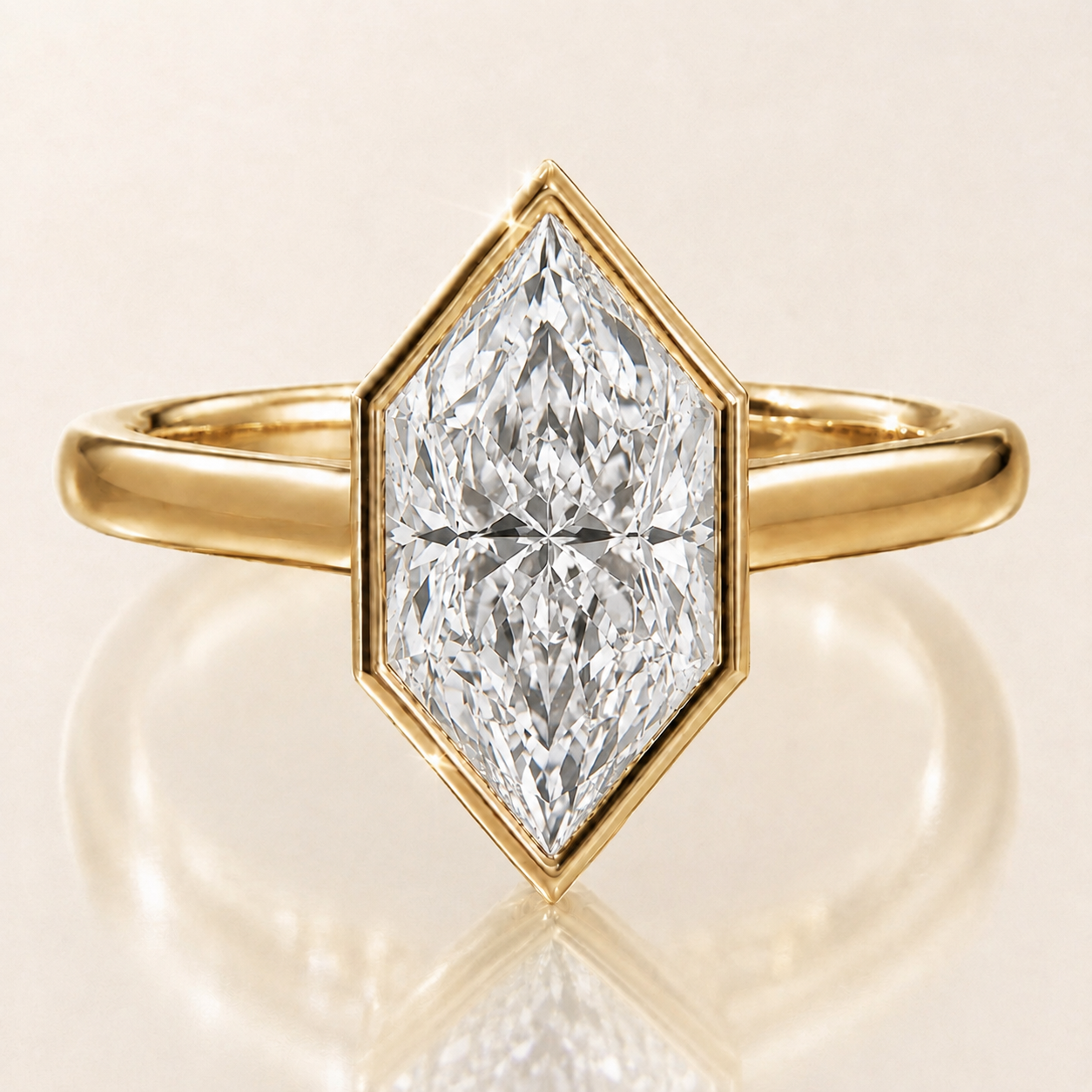 lab Diamond Dutch marquise hexagon ring 