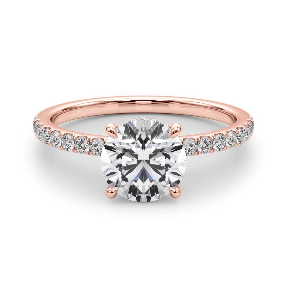 Madrid Round Hidden Halo Engagement Ring - Balacia