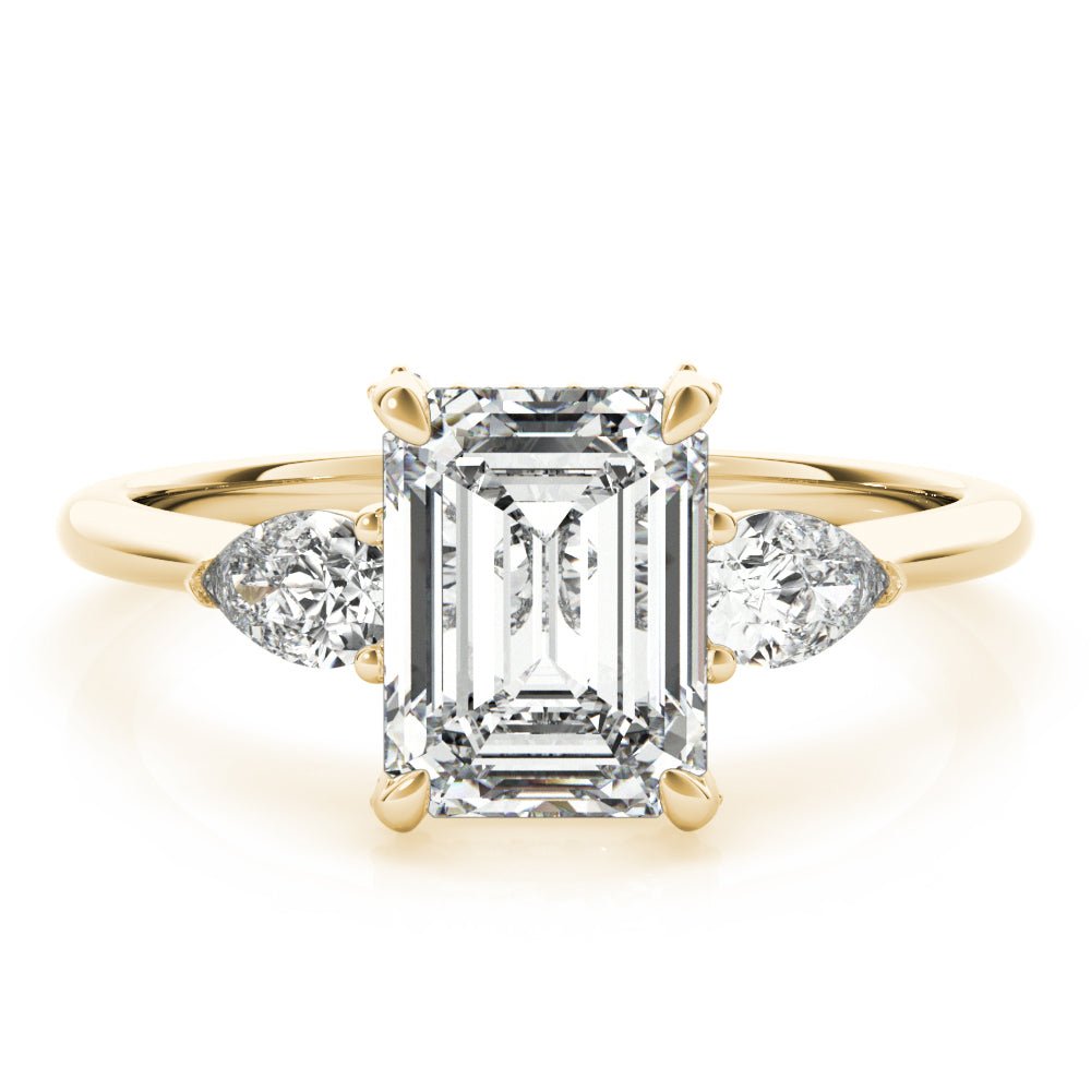 Marbella Emerald Cut with Pear Sides Diamond Engagement Ring - Balacia