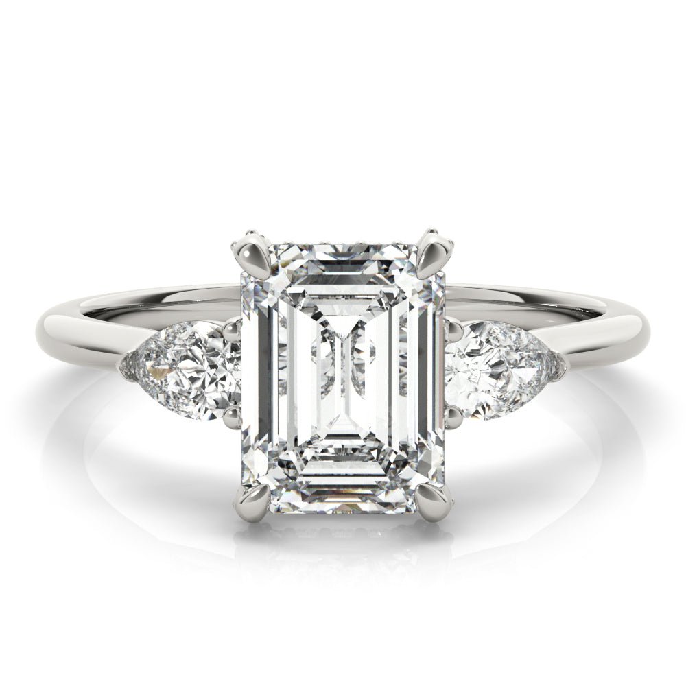 Marbella Emerald Cut with Pear Sides Diamond Engagement Ring - Balacia