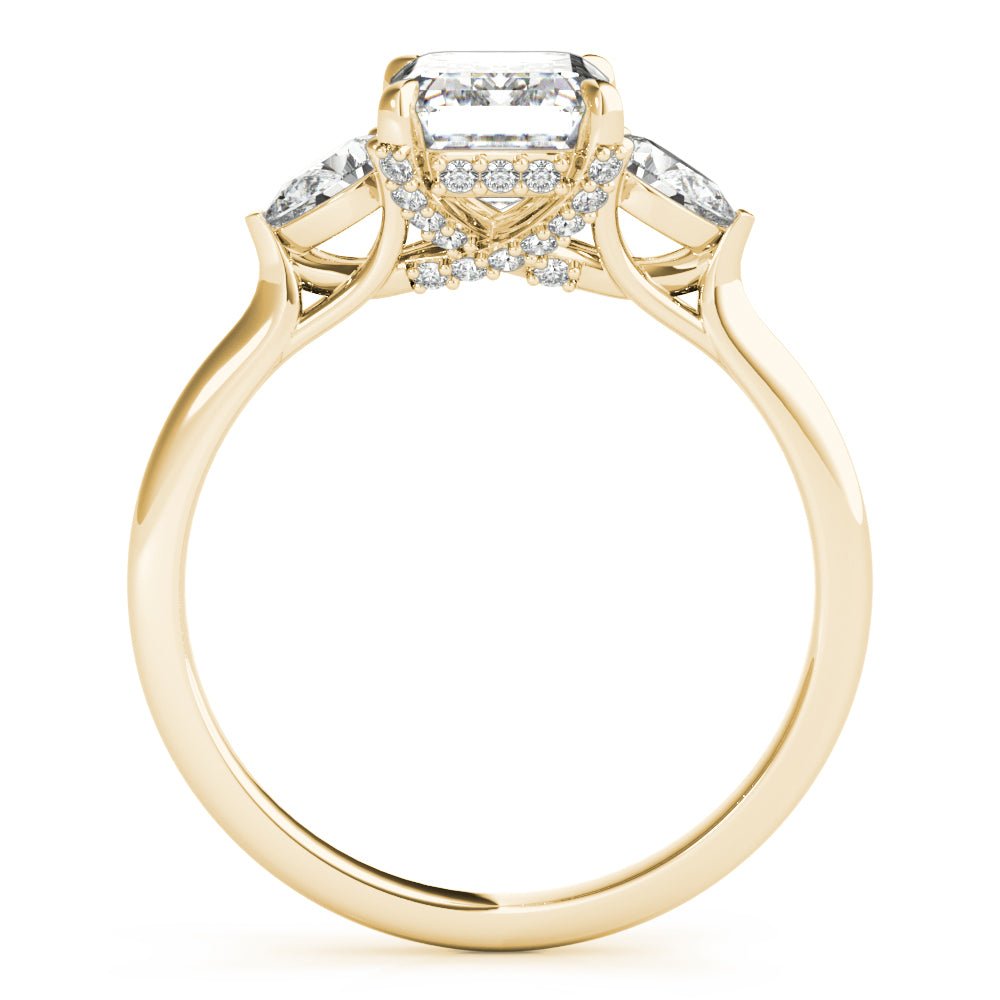 Marbella Emerald Cut with Pear Sides Diamond Engagement Ring - Balacia