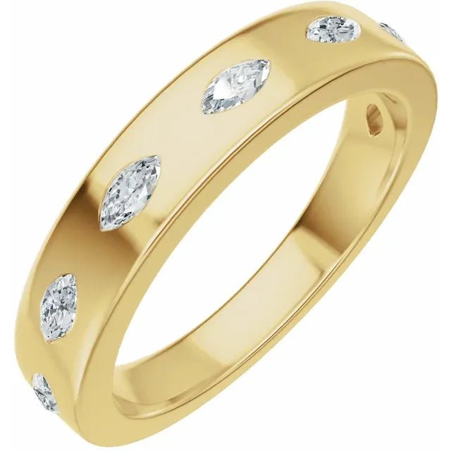 Marquise Diamond Gold Cigar Band
