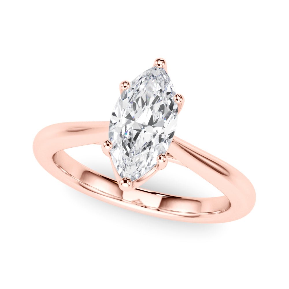 Marquise Diamond Solitaire Engagement Ring Rose Gold