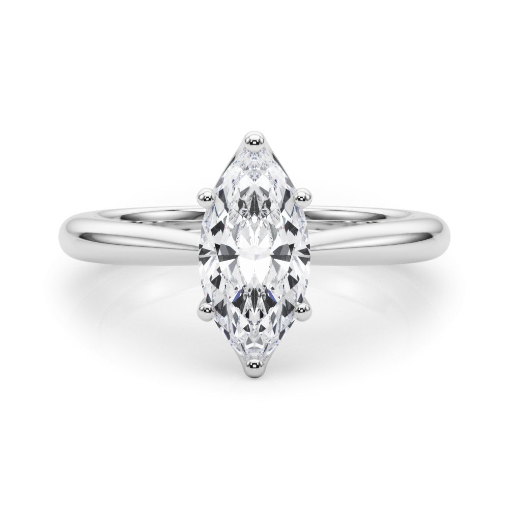 Marquise Diamond Solitaire Engagement Ring Front