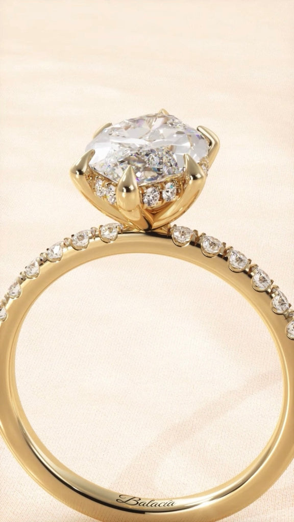Marquise Hidden Halo Engagement Ring - Balacia