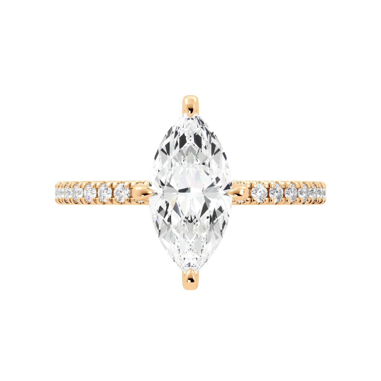 Marquise Pave Moissanite Engagement Ring - Balacia