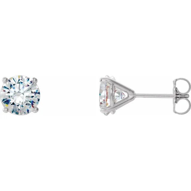 Martini Round Moissanite Studs 18k Earrings - Balacia