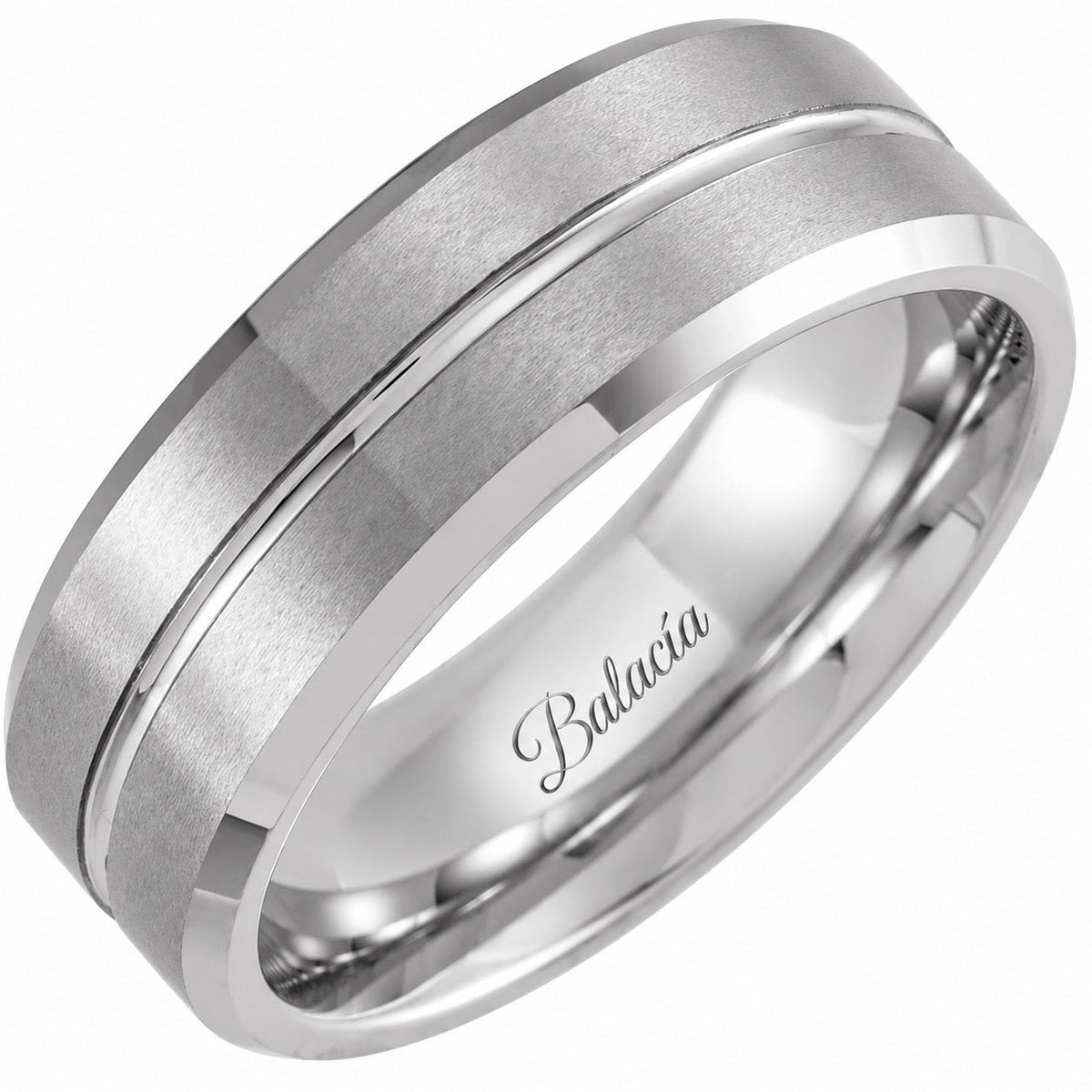 Matte White PVD Tungsten Men's Band