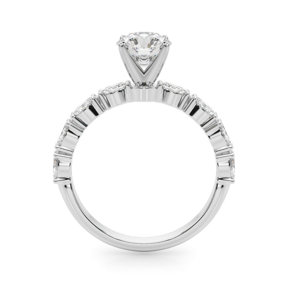 Maya Round Diamond with Marquise Sides Engagement Ring - Balacia