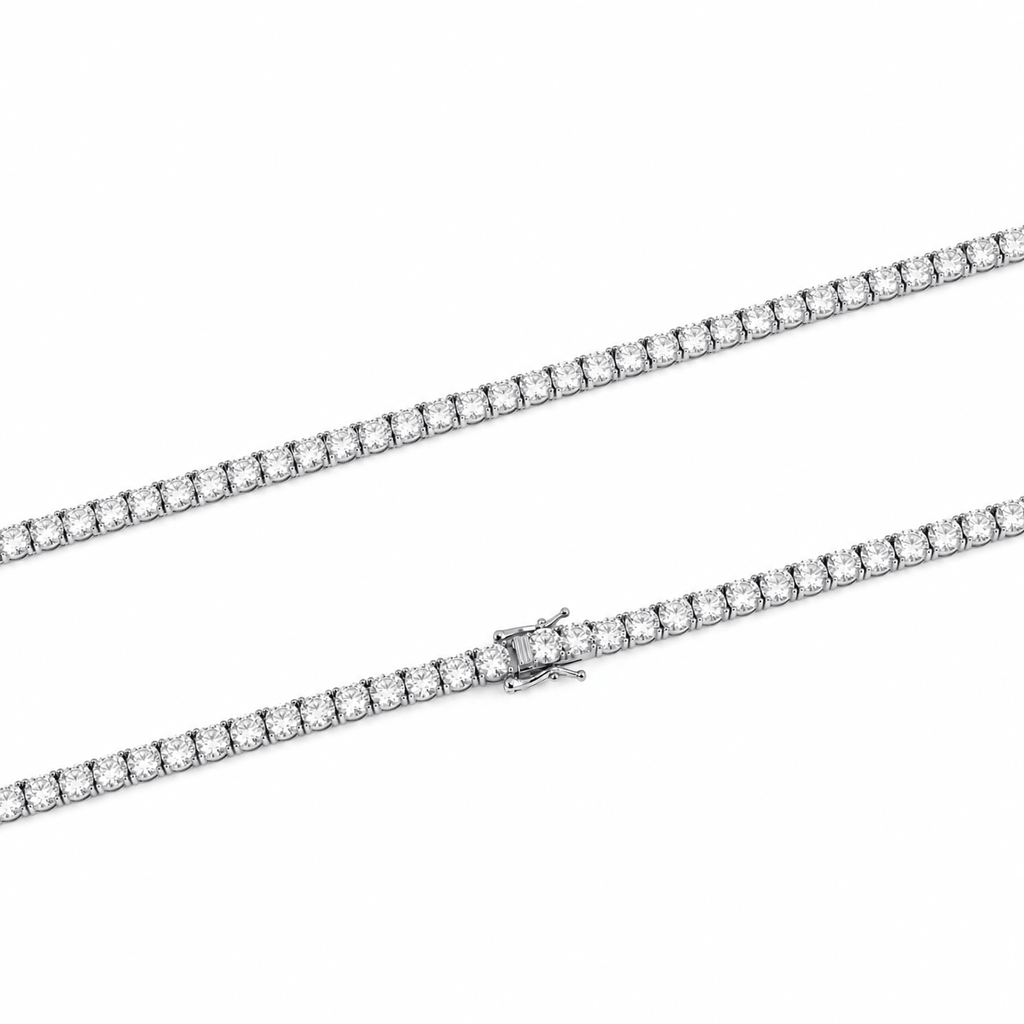 mens diamond line necklace