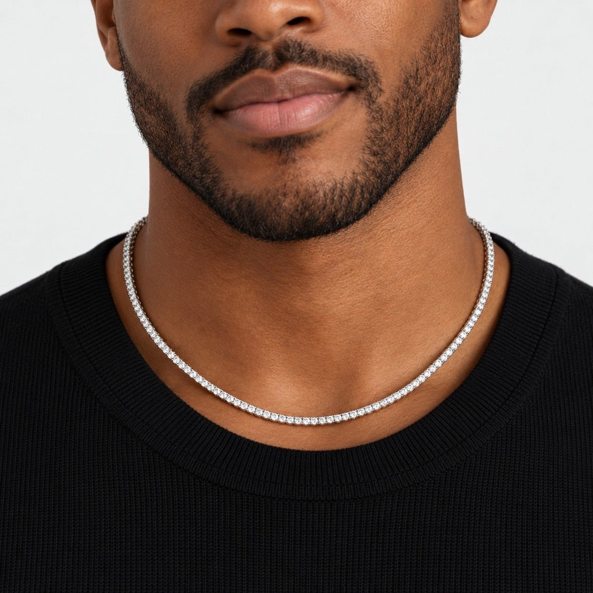 Men's Lab Diamond Tennis Necklace 3mm
