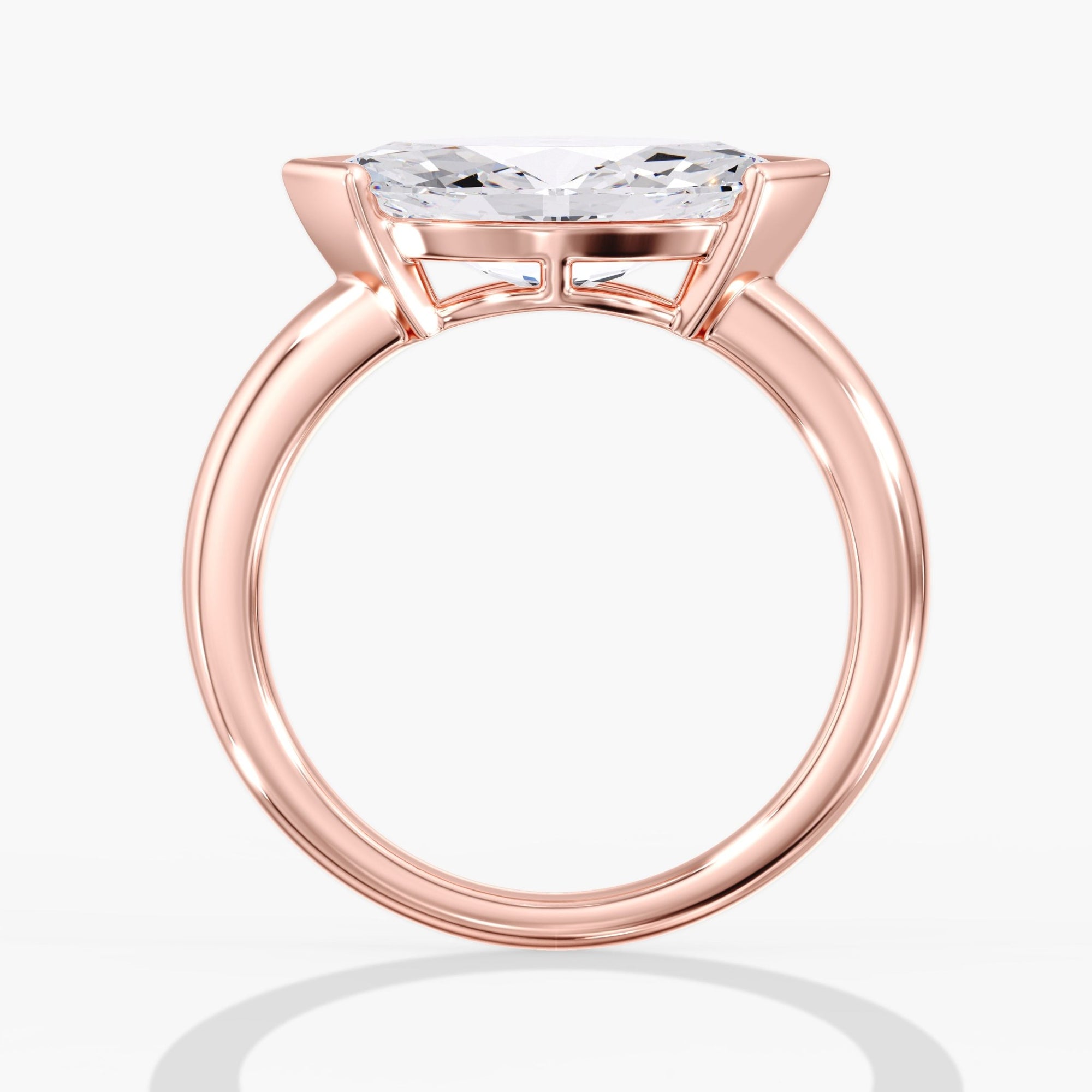 Rose Gold Modern Horizon Marquise Ring Side View