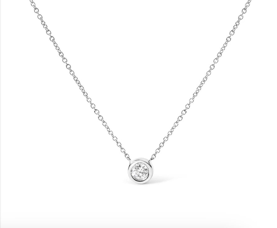 Moissanite Bezel Necklace - Balacia