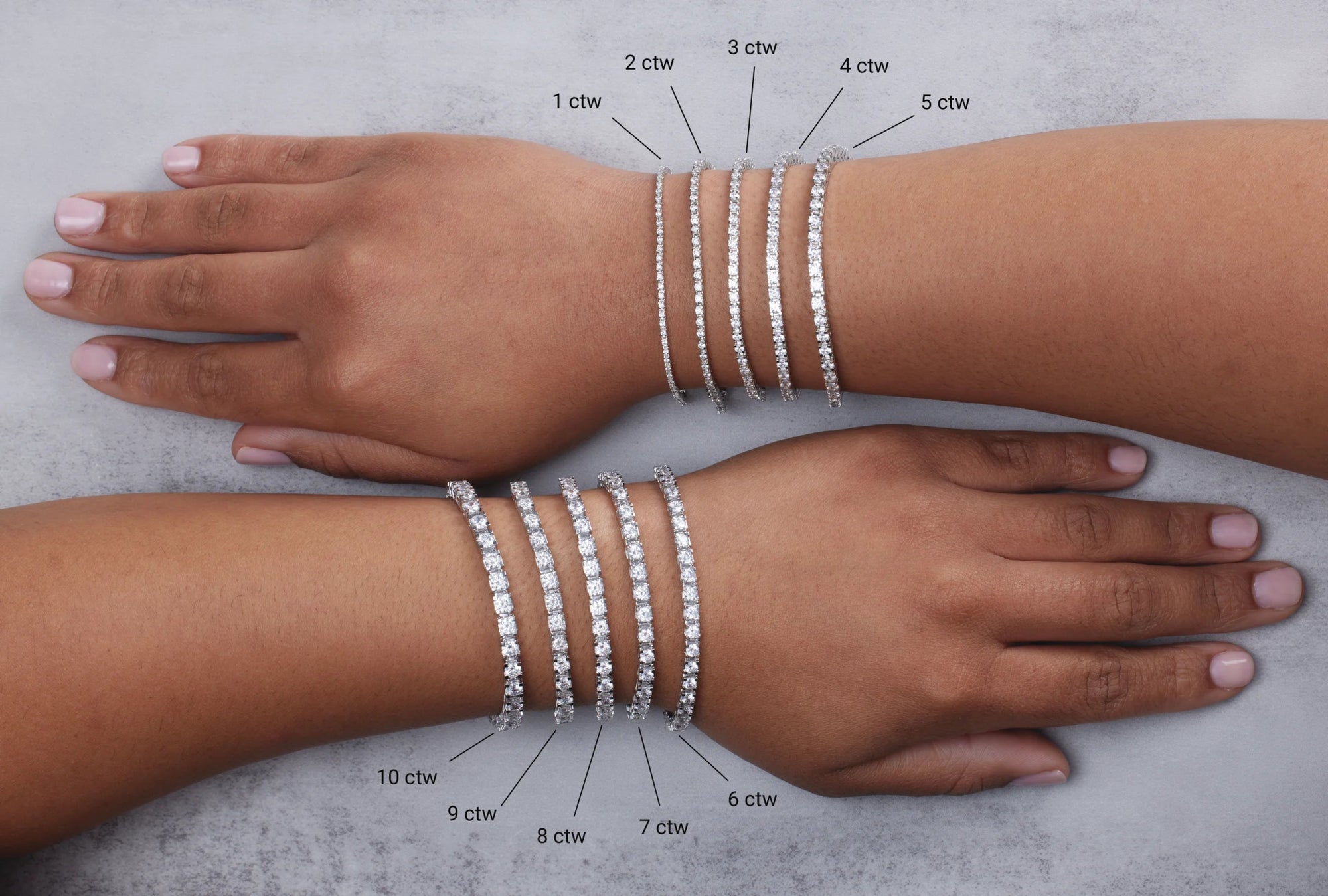 Moissanite Tennis Bracelet size chart