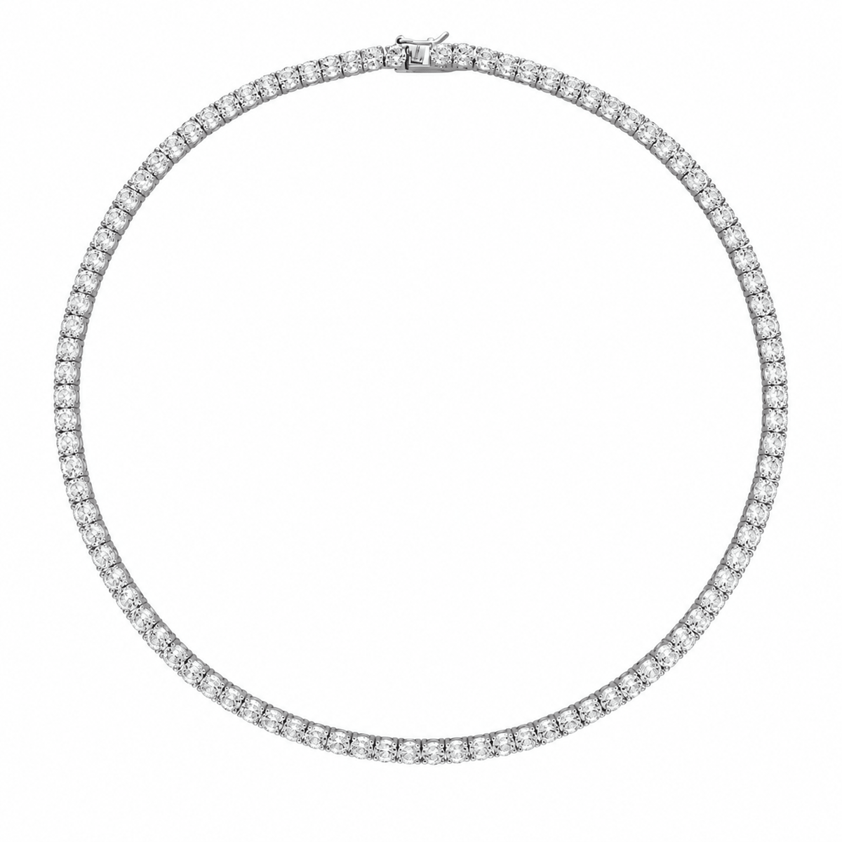 moissanite tennis necklace silver