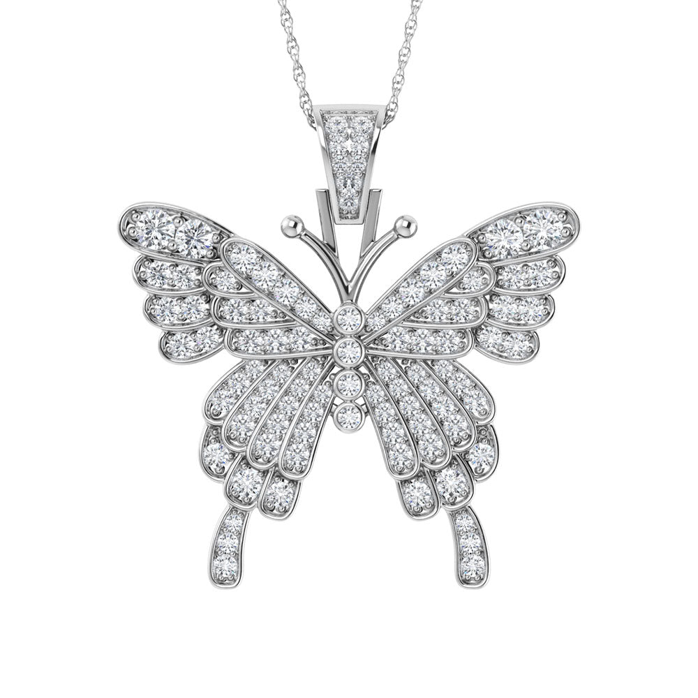 Natural Diamond Butterfly Necklace - Balacia