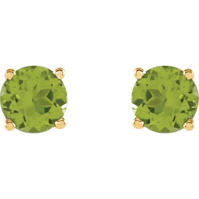 Round Natural Peridot Earrings 6mm
