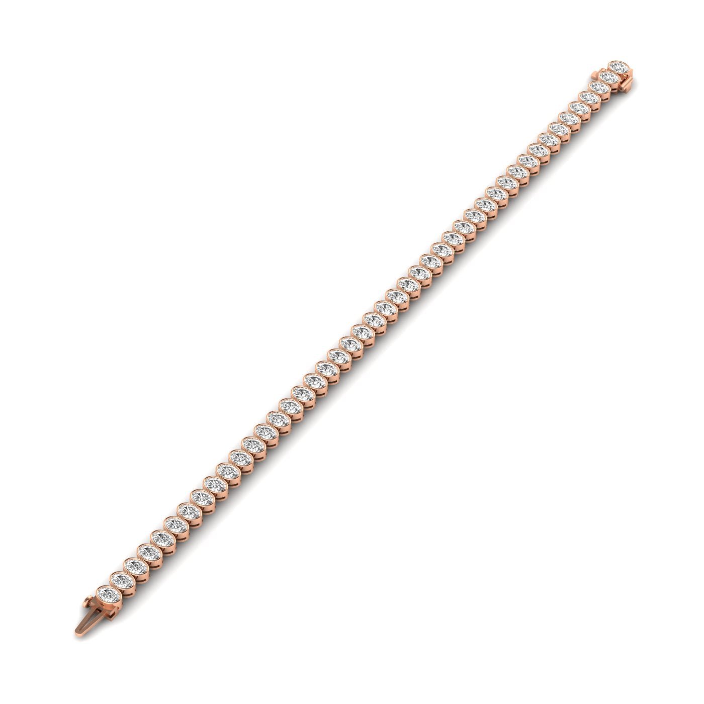 Oval Bezel Diamond Tennis Bracelet - Balacia