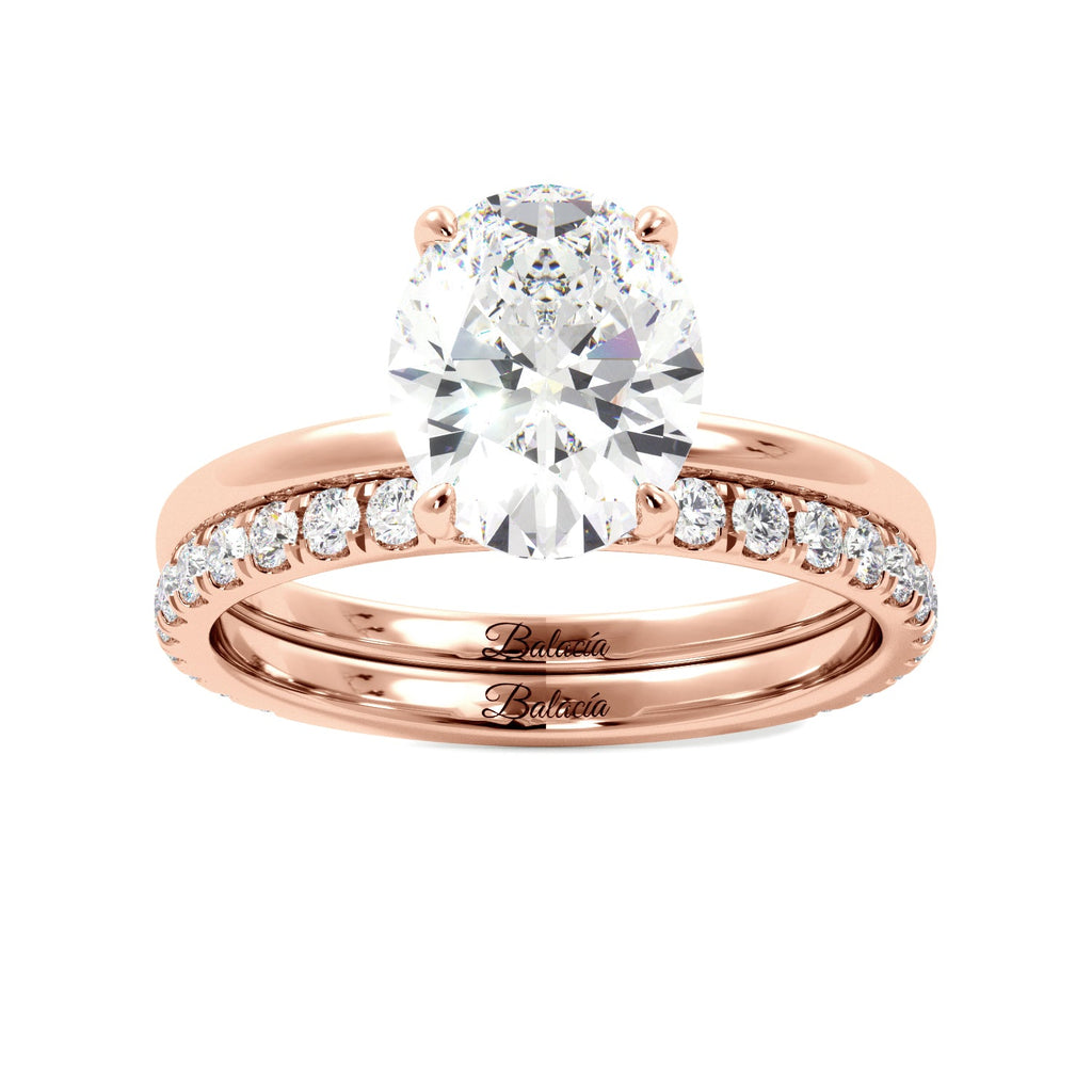 Oval Cut Solitaire Ring Set - Balacia