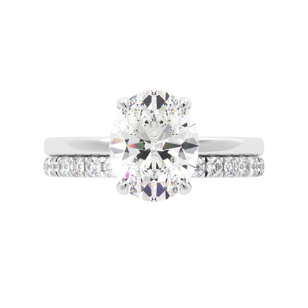 Oval Cut Solitaire Ring Set - Balacia