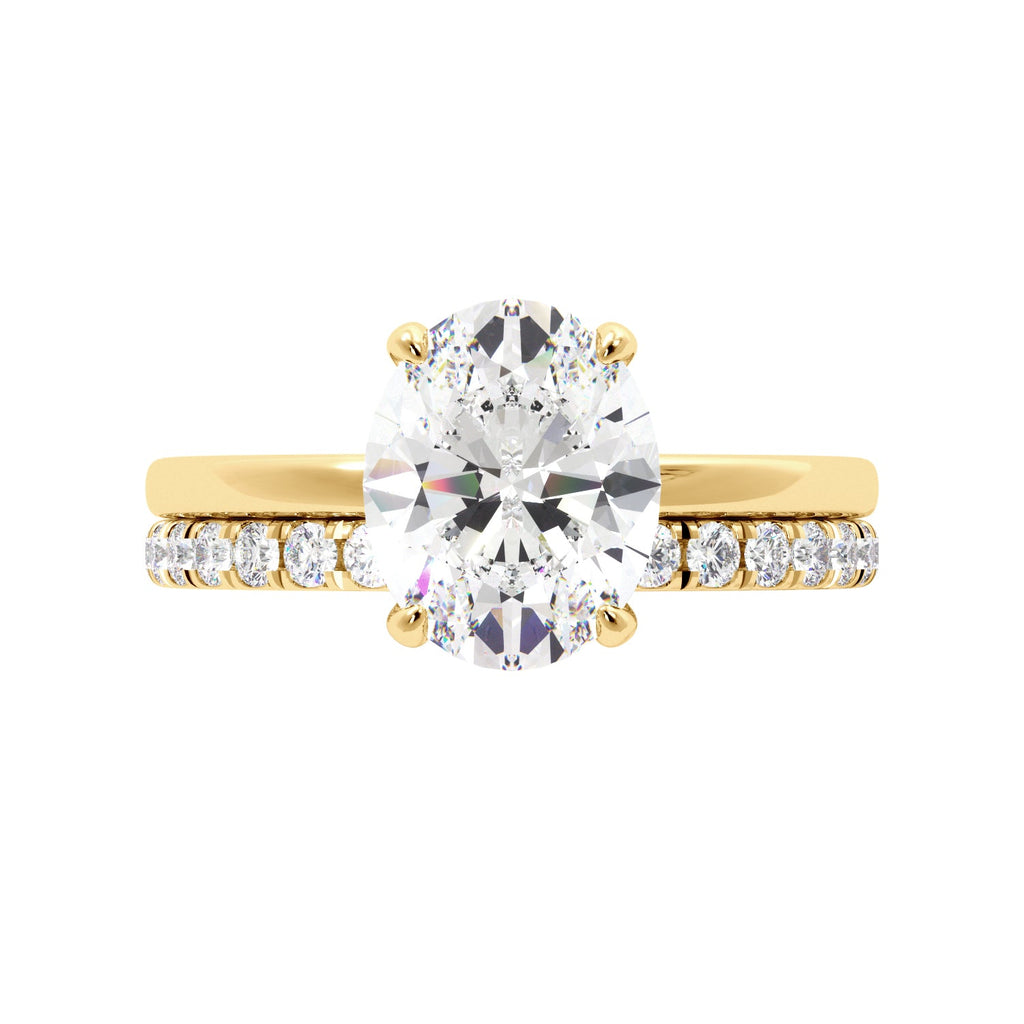 Oval Cut Solitaire Ring Set - Balacia