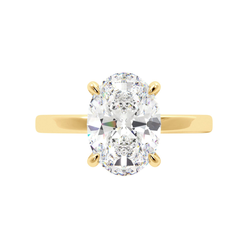 Oval Cut Solitaire with Hidden Halo Engagement Ring - Balacia