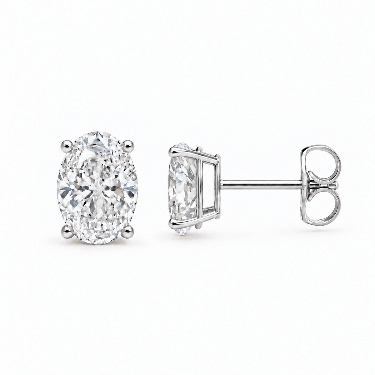 Oval Diamond Earrings 18k Studs