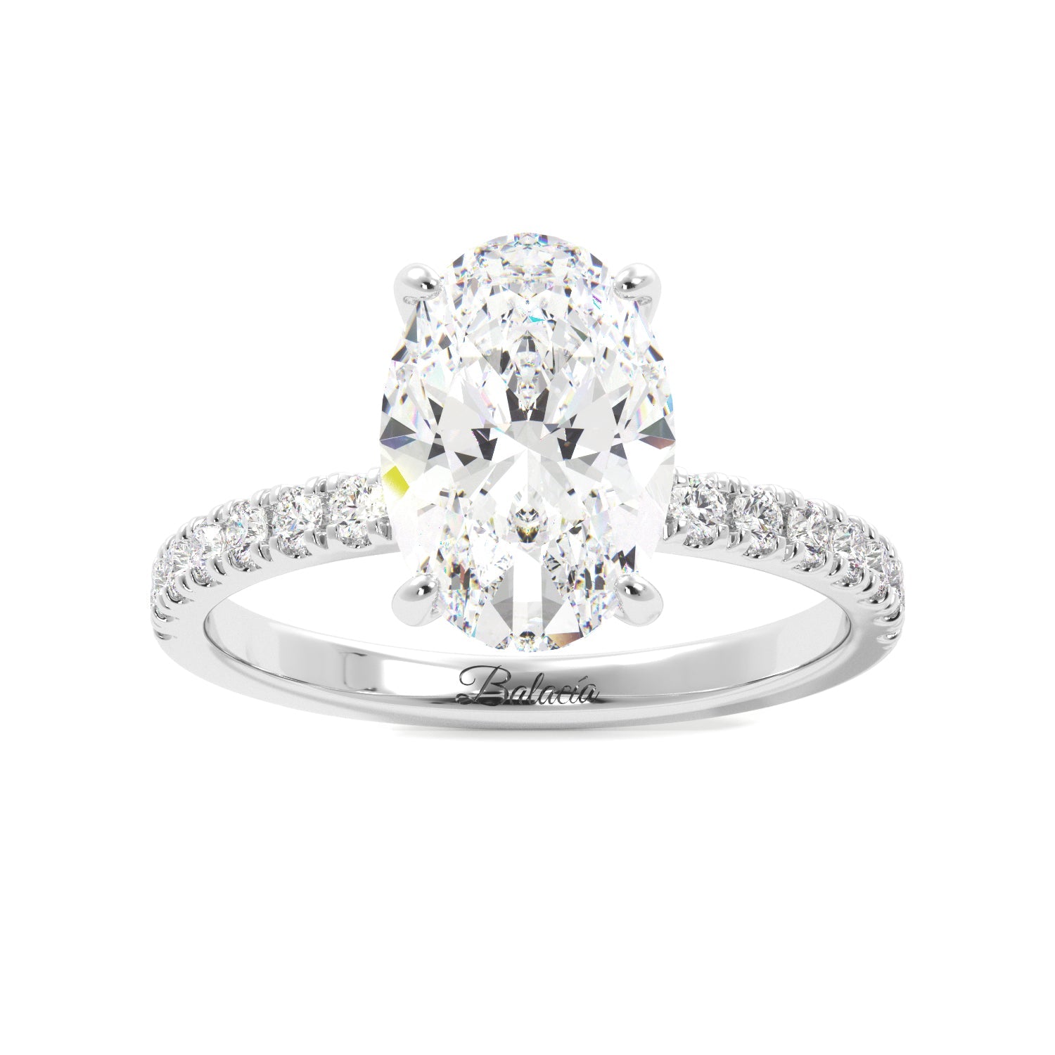 Oval Diamond Pavé Engagement Ring - Balacia