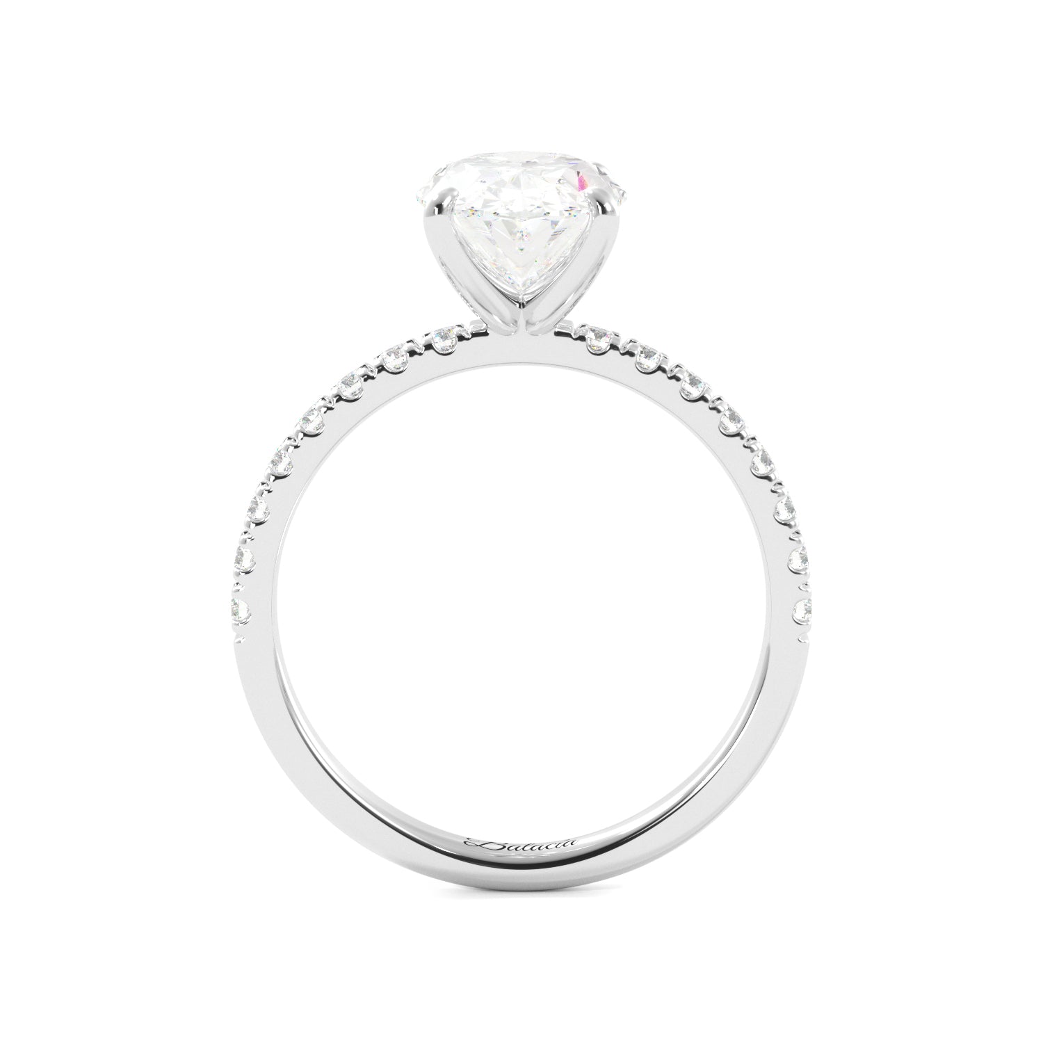 Oval Diamond Pavé Engagement Ring - Balacia