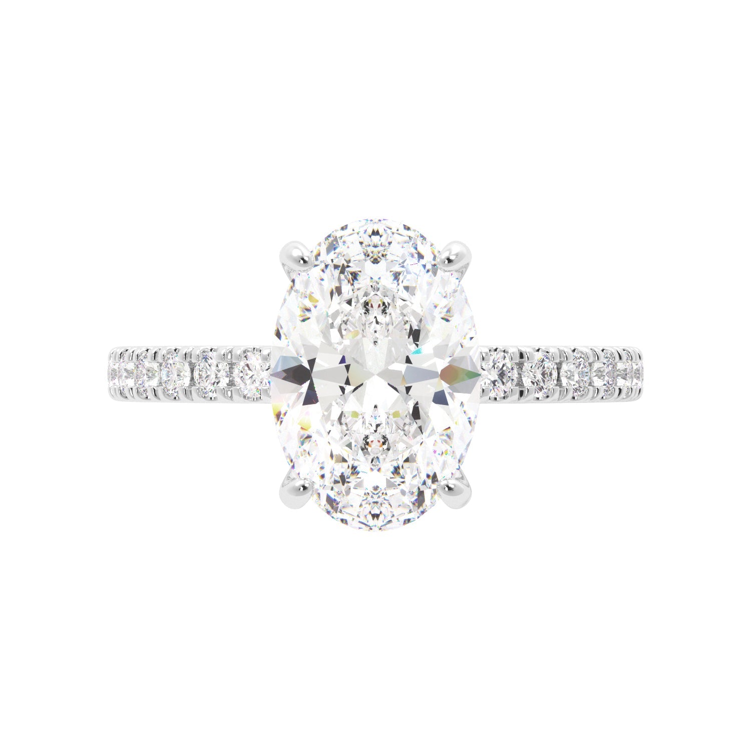 Oval Diamond Pavé Engagement Ring - Balacia