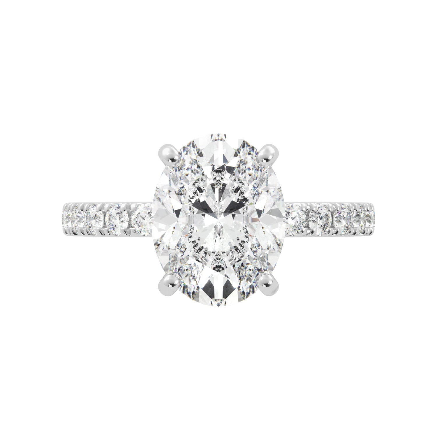 Oval Hidden Halo Diamond Engagement Ring - Balacia