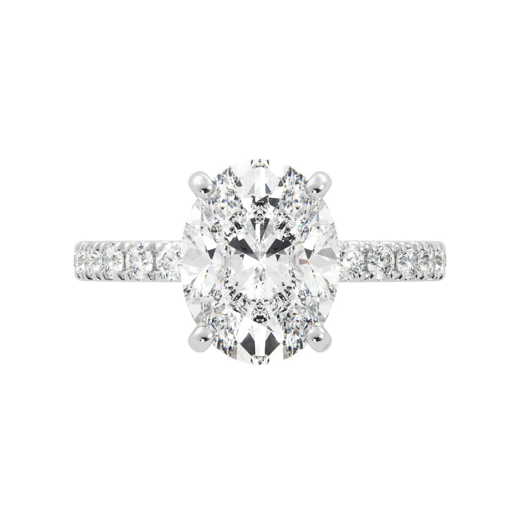 Oval Hidden Halo Diamond Engagement Ring - Balacia