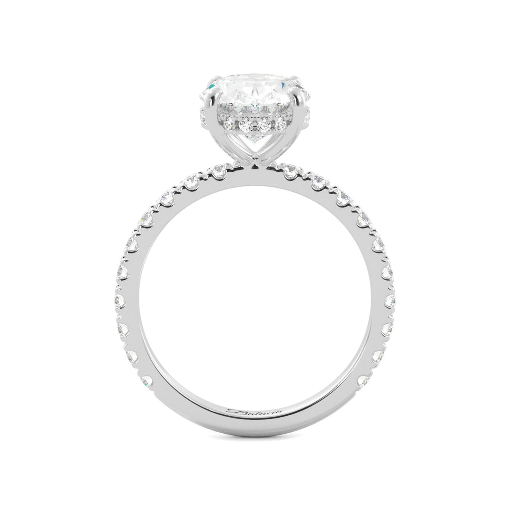 Oval Hidden Halo Diamond Engagement Ring - Balacia