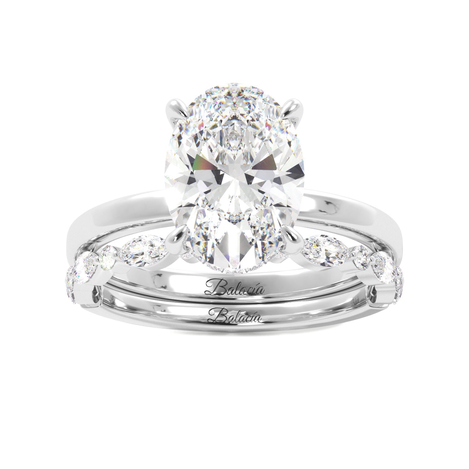 Oval Hidden Halo Engagement Ring - Balacia