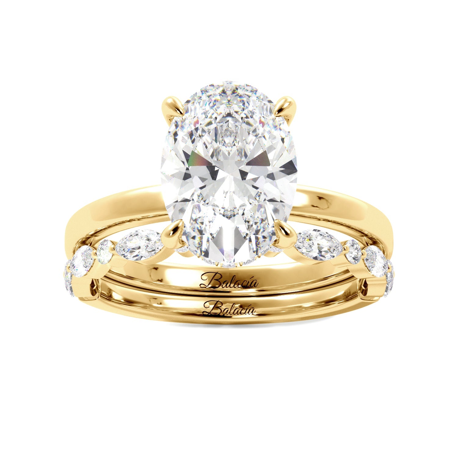 Oval Hidden Halo Engagement Ring - Balacia