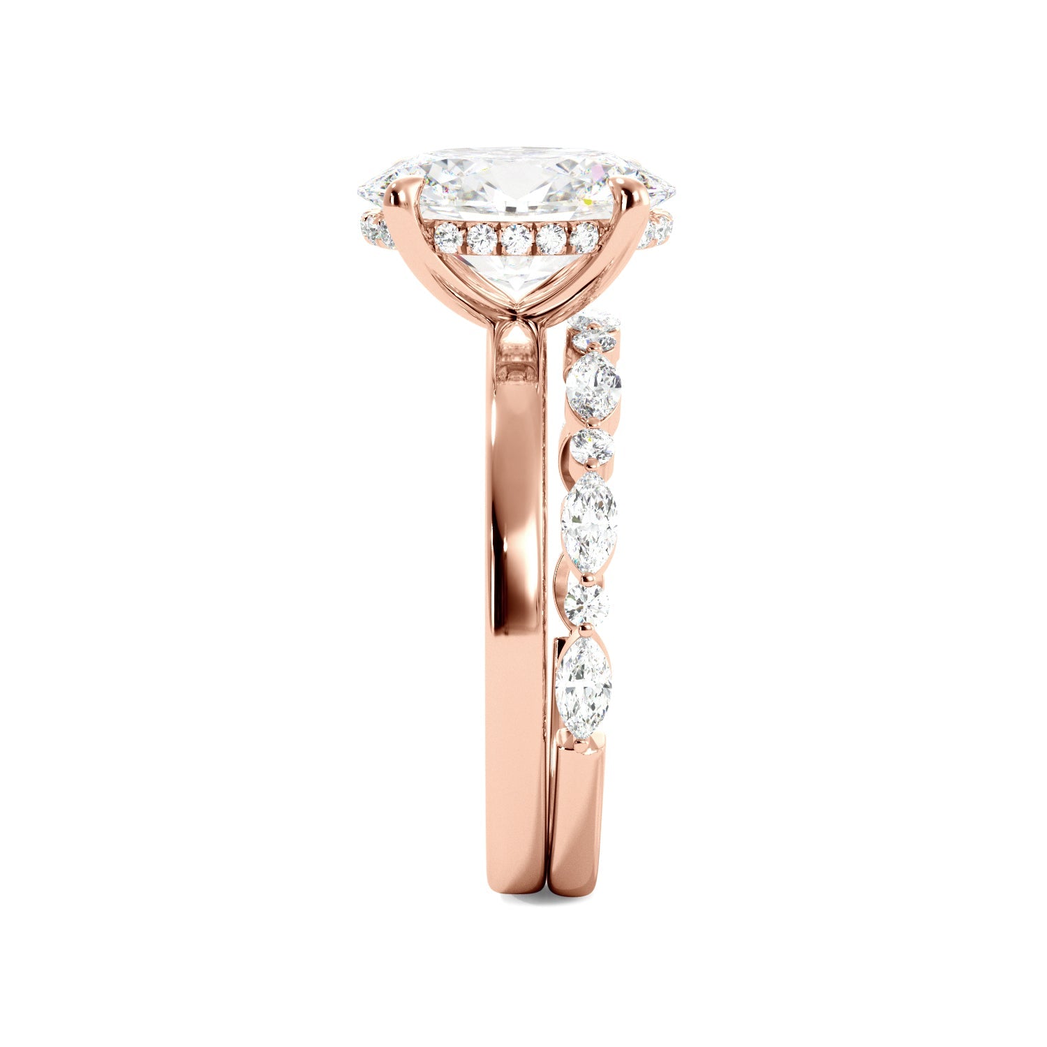 Oval Hidden Halo Engagement Ring - Balacia