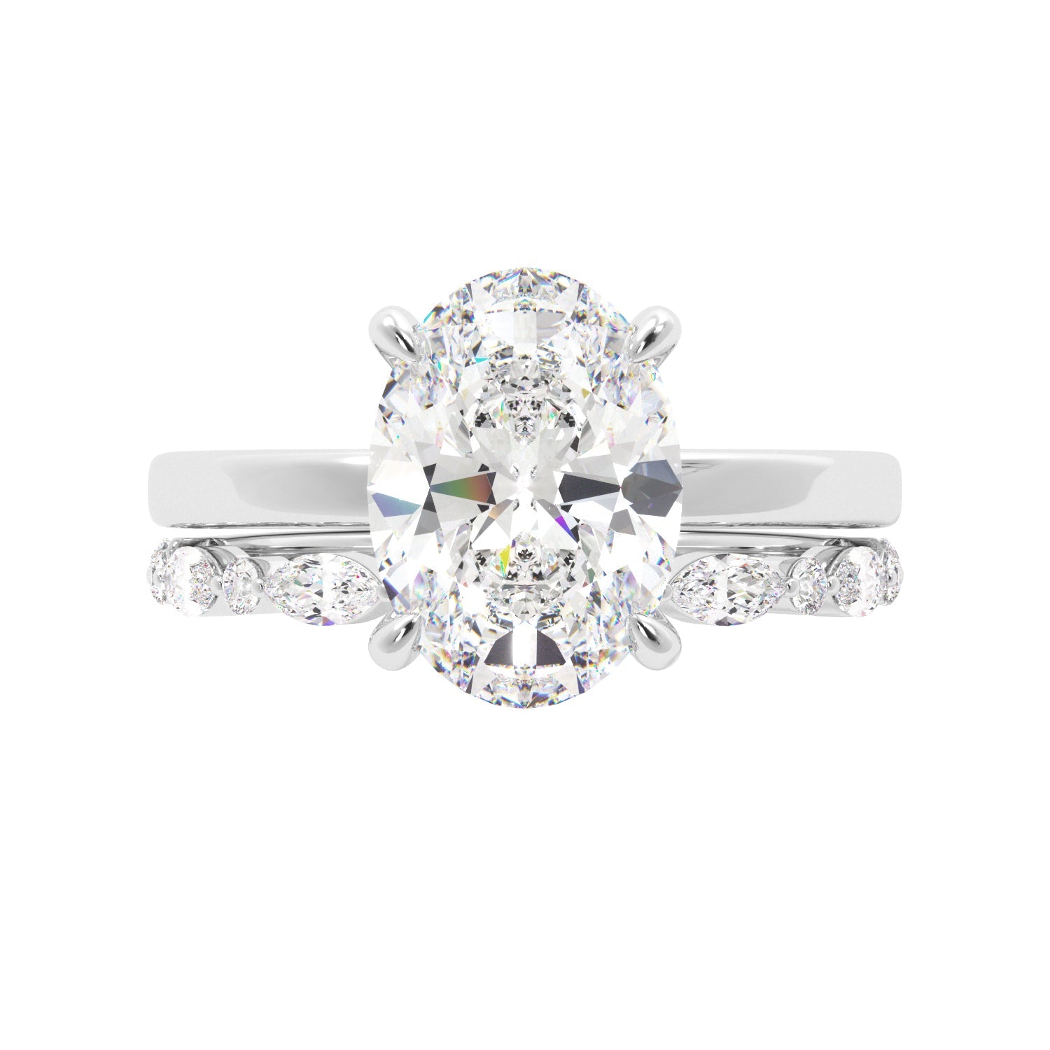 Oval Hidden Halo Engagement Ring - Balacia