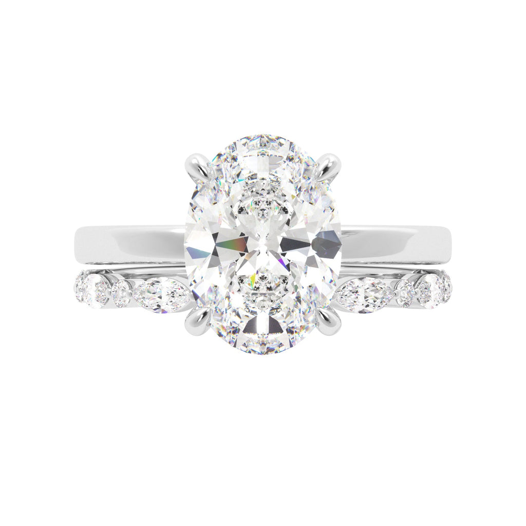 Oval Hidden Halo Engagement Ring - Balacia